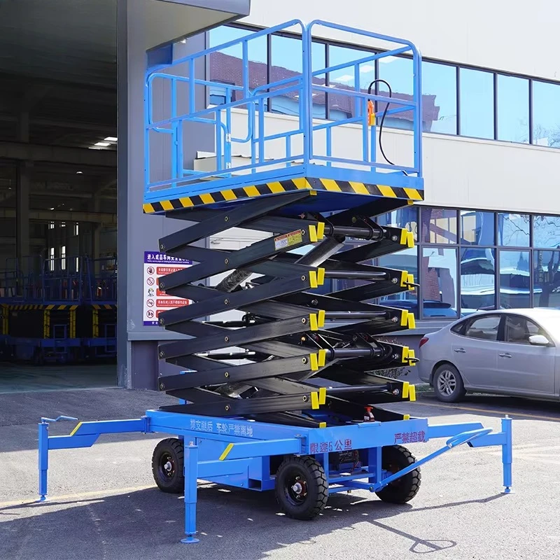 4-18m 500kg CE Certified Alloy Steel Semi Electric Platform Mobile Scissor Lift Extendable Platform Control Panel Remote Control