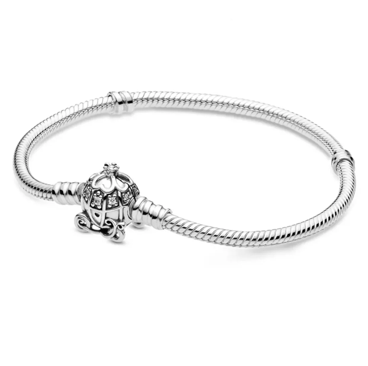 Charm 925% sterling silver fashionable Mickey Snow Man Lion King Zircon Snake Bone Bracelet for women DIY jewelry gift
