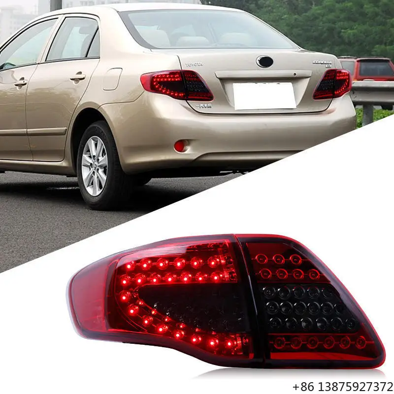Conjunto de Luz Traseira LED para Corolla 2007-2010, Luz de Freio, Sinalizador de Direção, Acessórios de Iluminação para Carros
