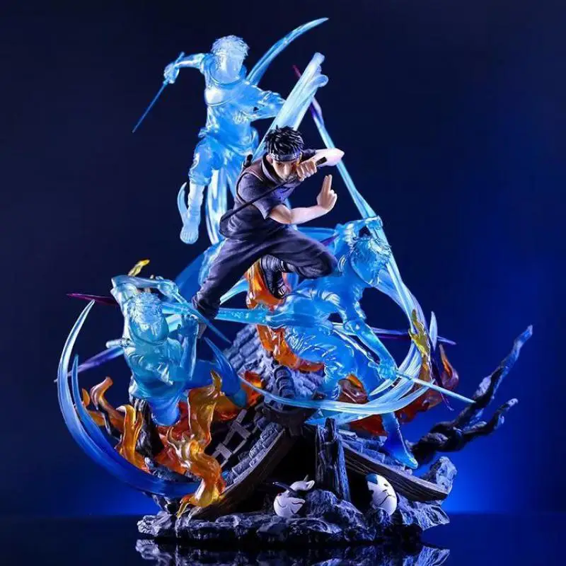 45cm Super Large Naruto Figure Statue Uchiha Shisui Fighting Posture Model Can Emit Light Desktop Ornament Decoration Toy