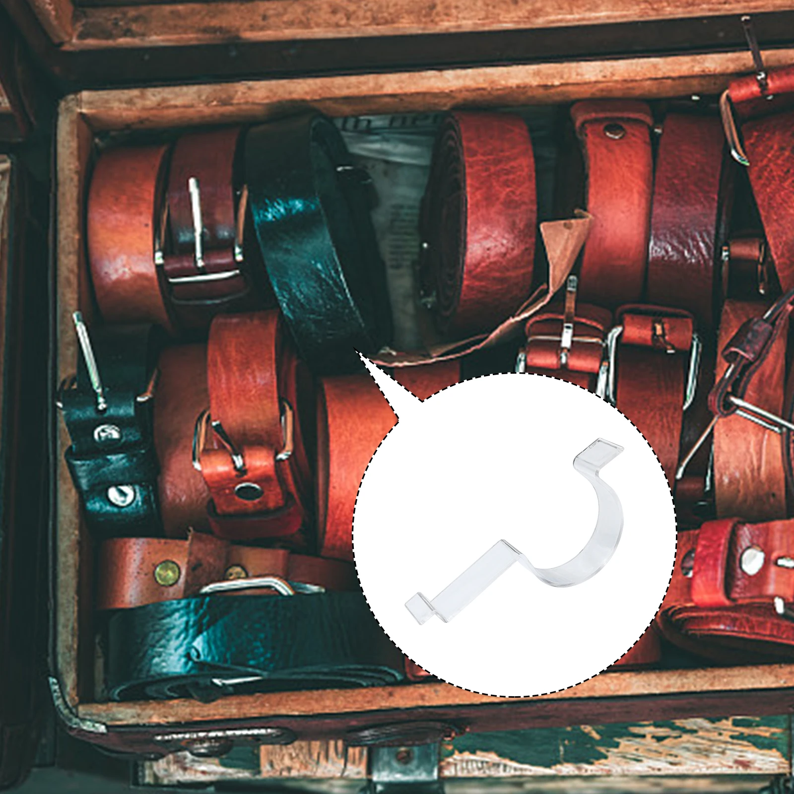 

4 Pcs Desktop Belt Display Stand Man Case for Retail Store Acrylic Transparent Rack