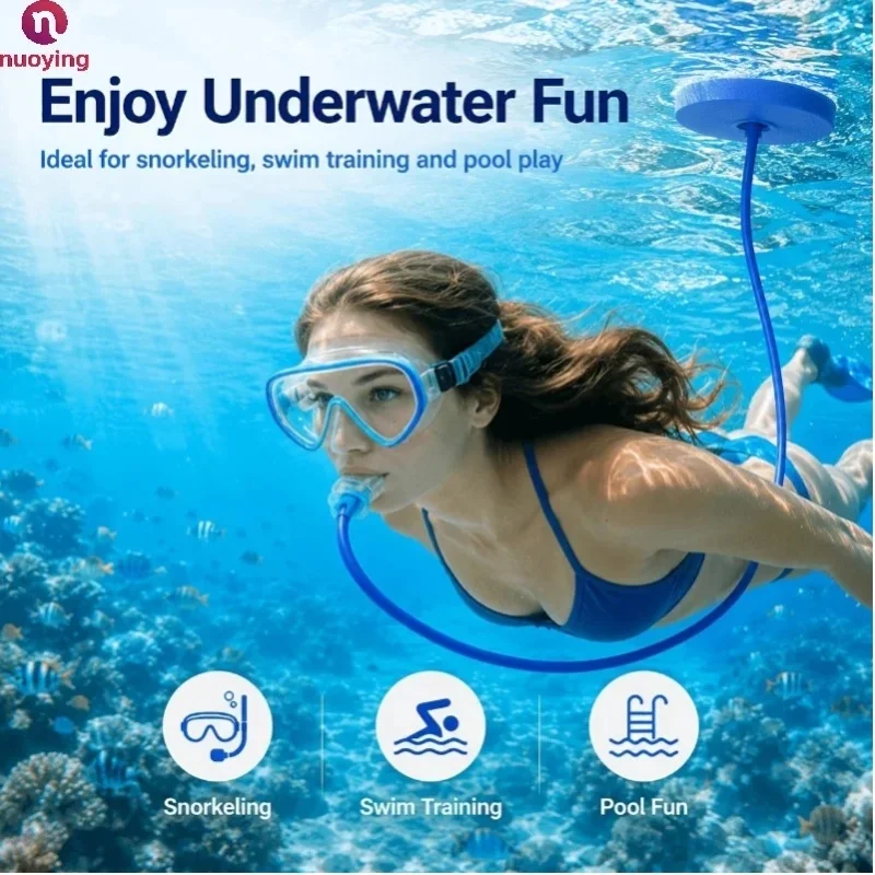 Tauch-Schnorchel, spritzwassergeschützter Einzel- oder Doppel-Atemschutz, Unterwasser-Atemventil/Unterwasser-Sauerstoffversorgungsgerät aus Silikonmaterial, auslaufsicheres Design,