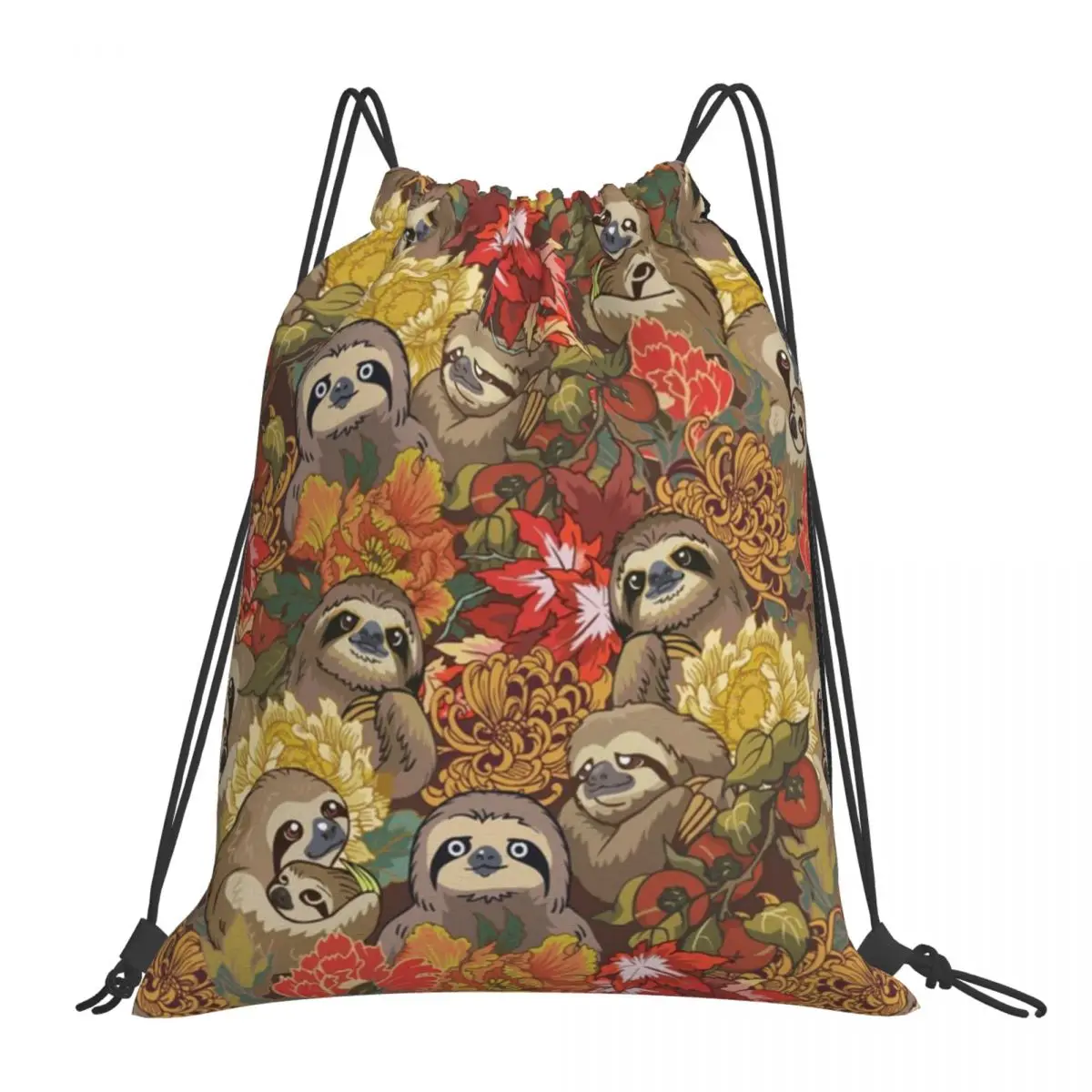 

Because Sloths Autumn Backpacks Casual Portable Drawstring Bags Drawstring Bundle Pocket Shoes Bag Book Bags For Travel School