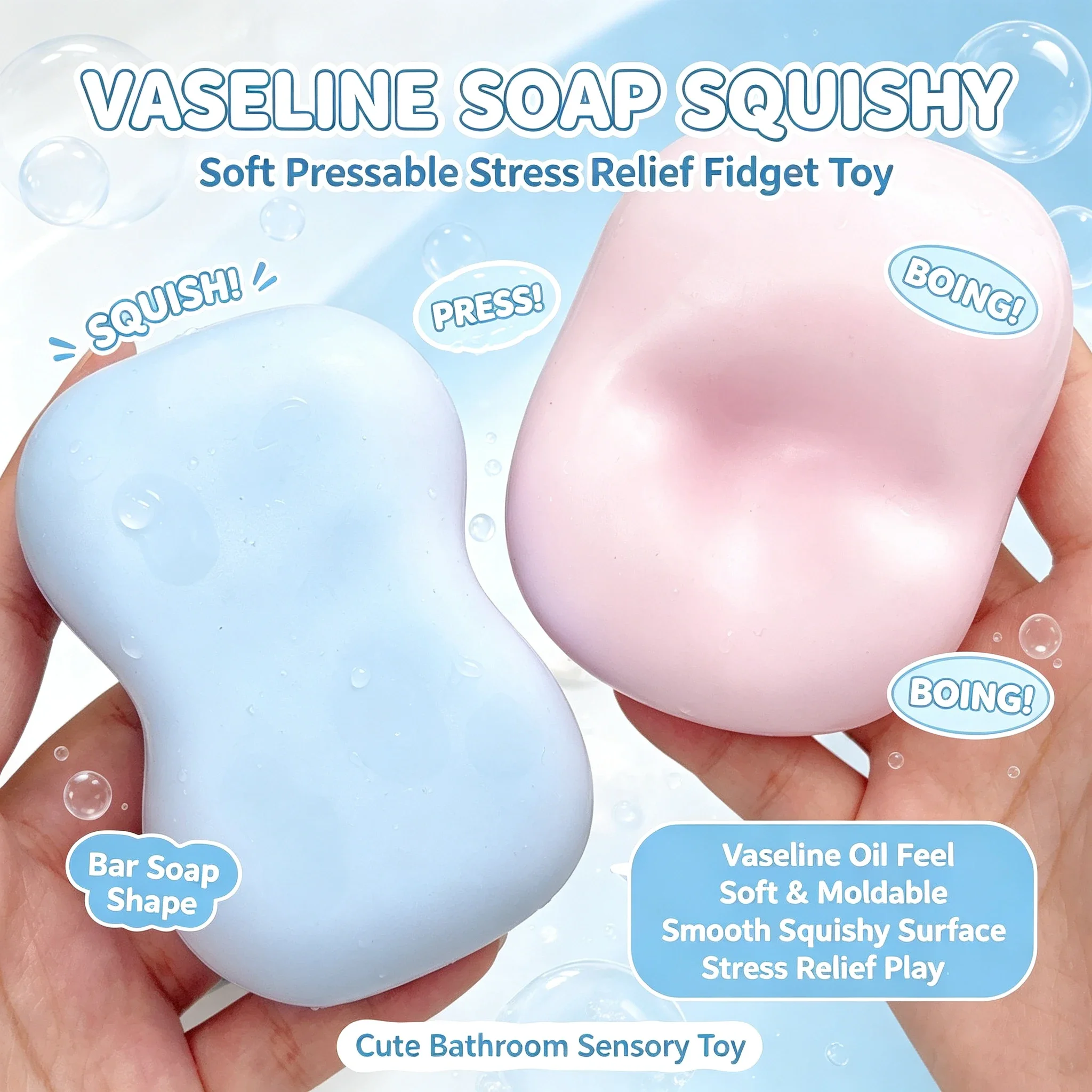 Coconut Oil Squishy Soap Squeeze Toy Soft Fidget Anti-Stress Sensory Stress Relief Simulation Toy for Adults
