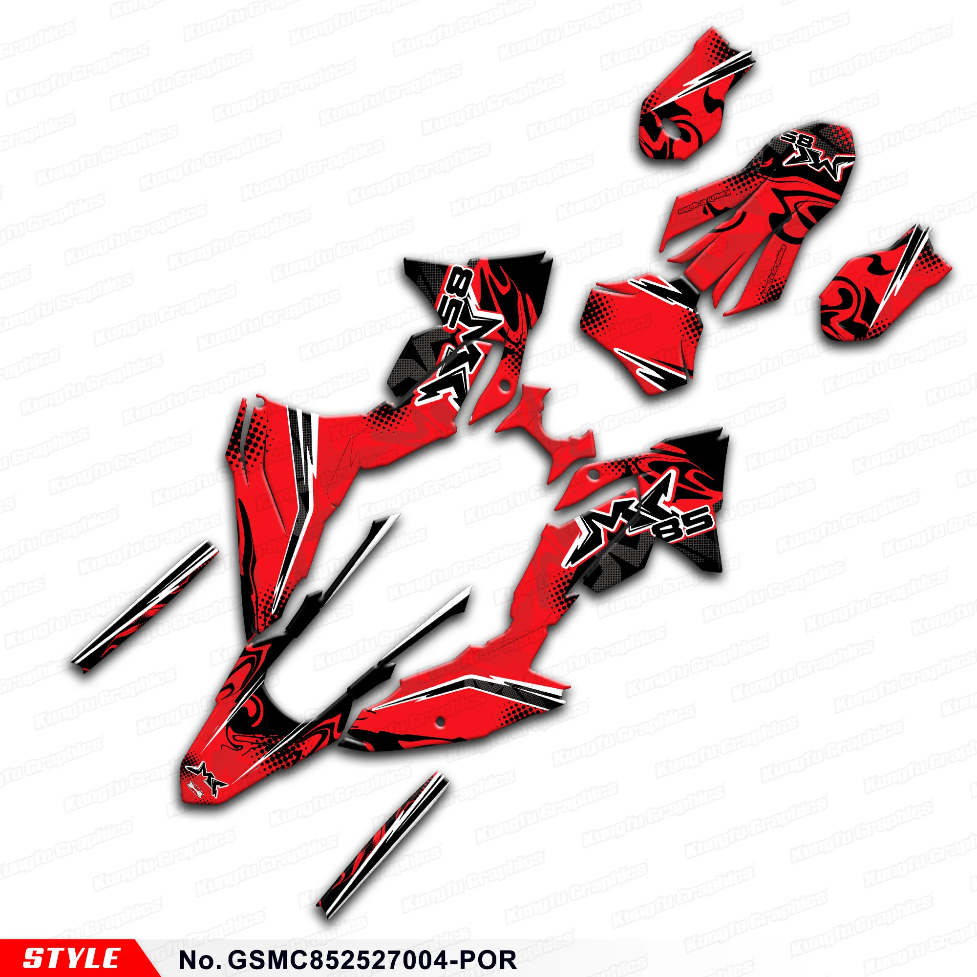 JY RACING Personalized Adhesive Sticker Racing Graphics for MC 85 MC85 85 MC 85MC 2025 2026 2027 Laminated Decals Decorative