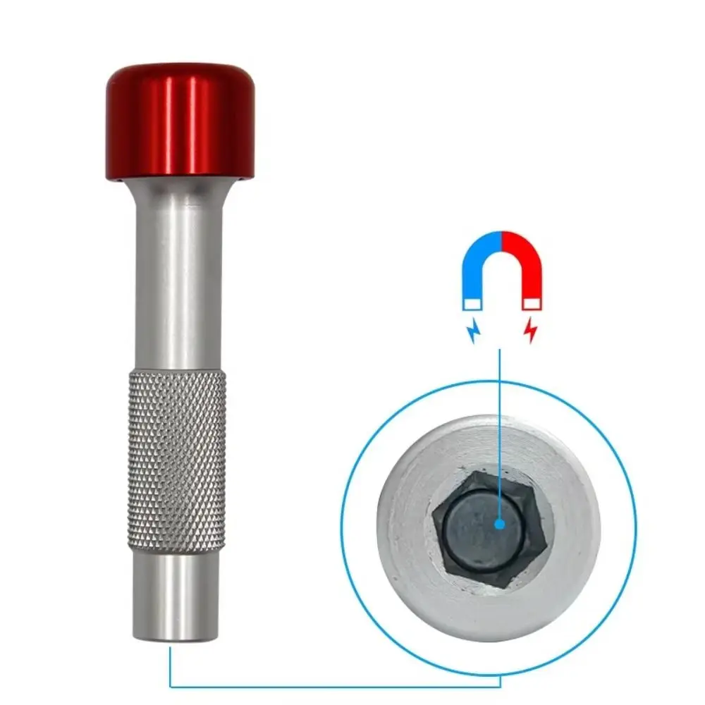 Red Hat Reinforced Screwdriver Handle 180 Degree Rotation Aluminum Turned Screwdriver Repair Tool Non-slip Manual Drilling