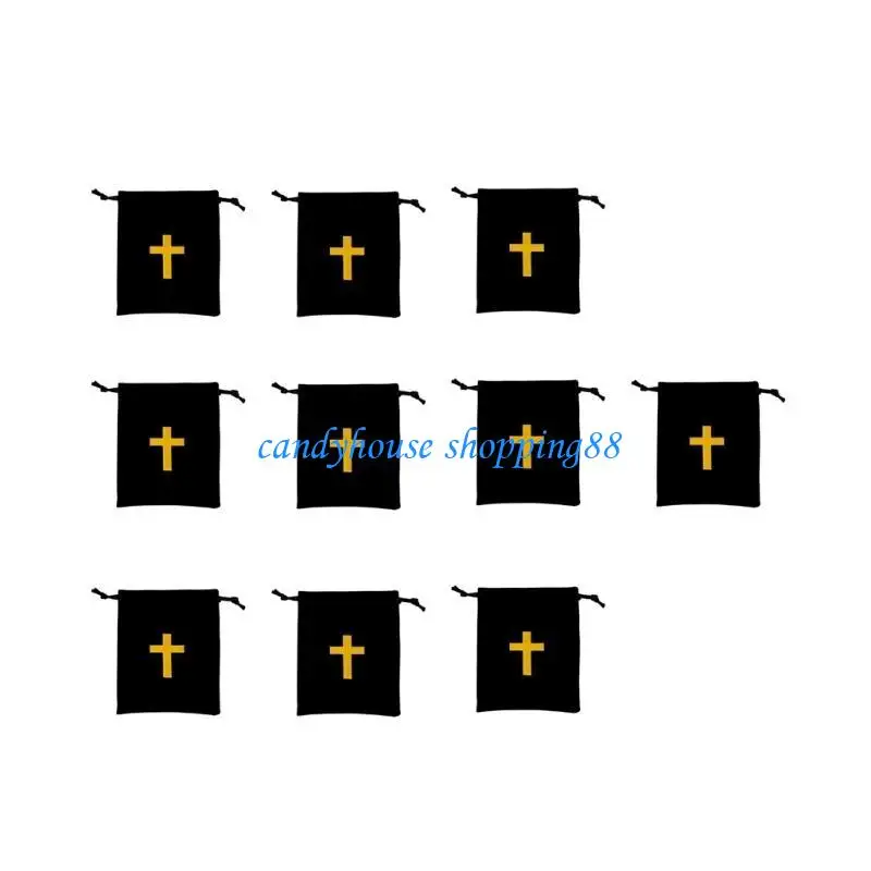 

D7YE 10Pieces Velvets Drawstring Rosary Bags For Versatility Use In Jewelry And Gift Packaging Exquisites Workmanships
