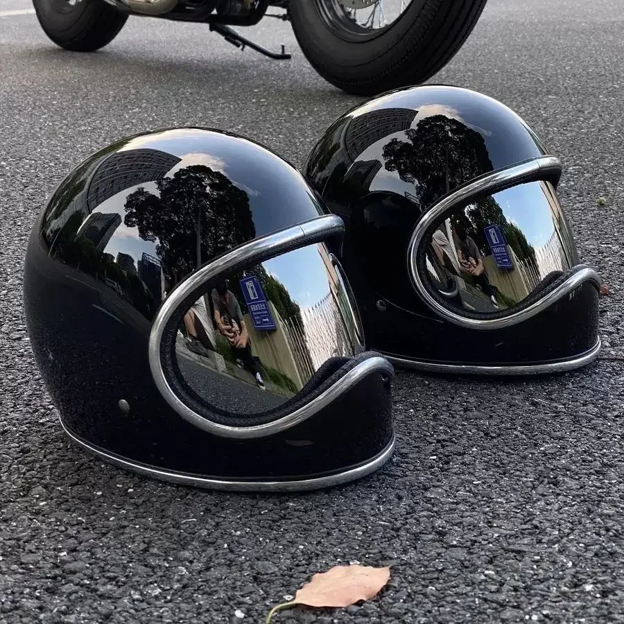 Capacete de motocicleta vintage retro capacetes de moto vintage chopper capacete de moto scooter com para homens mulheres dot