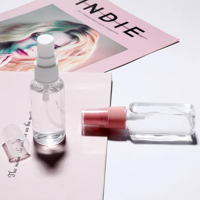 Botellas recargables de 30/50/100ml, botella de Perfume de plástico transparente para viaje, atomizador, botella vacía con pulverizador pequeño, sin tóxicos y segura