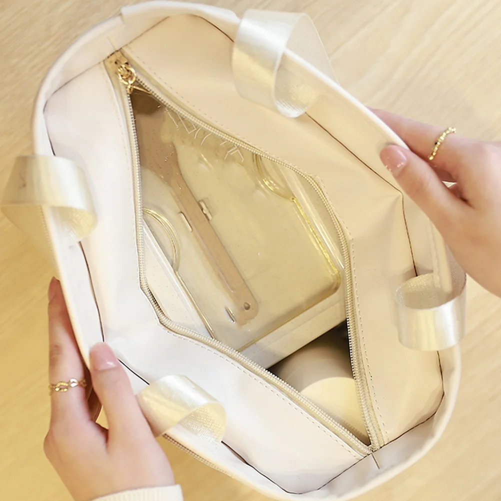 

Small Clear Bag Bento Hand Bags Cute Lunch for Women Work Warming Lunchbox Adults