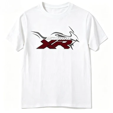 Retro Tee Racing Motorcycle Style Print 2026 Unisex Tshirt Bold Red Silver Curved Lines And Letter Graphic Loose Short Sleeve