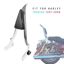 Motorcycle Rear Backrest Passenger Sissy Bar With Luggage Rack Mounting Kit For Harley Touring Road King Street Glide 1997-2008