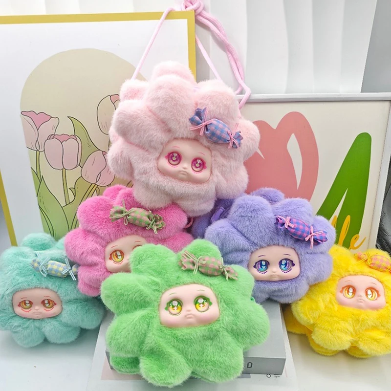 

Cute Plush Flower Figurine Doll Toy Crossbody Bag Casual Cartoon Girl Kids Plush Shoulder Bag