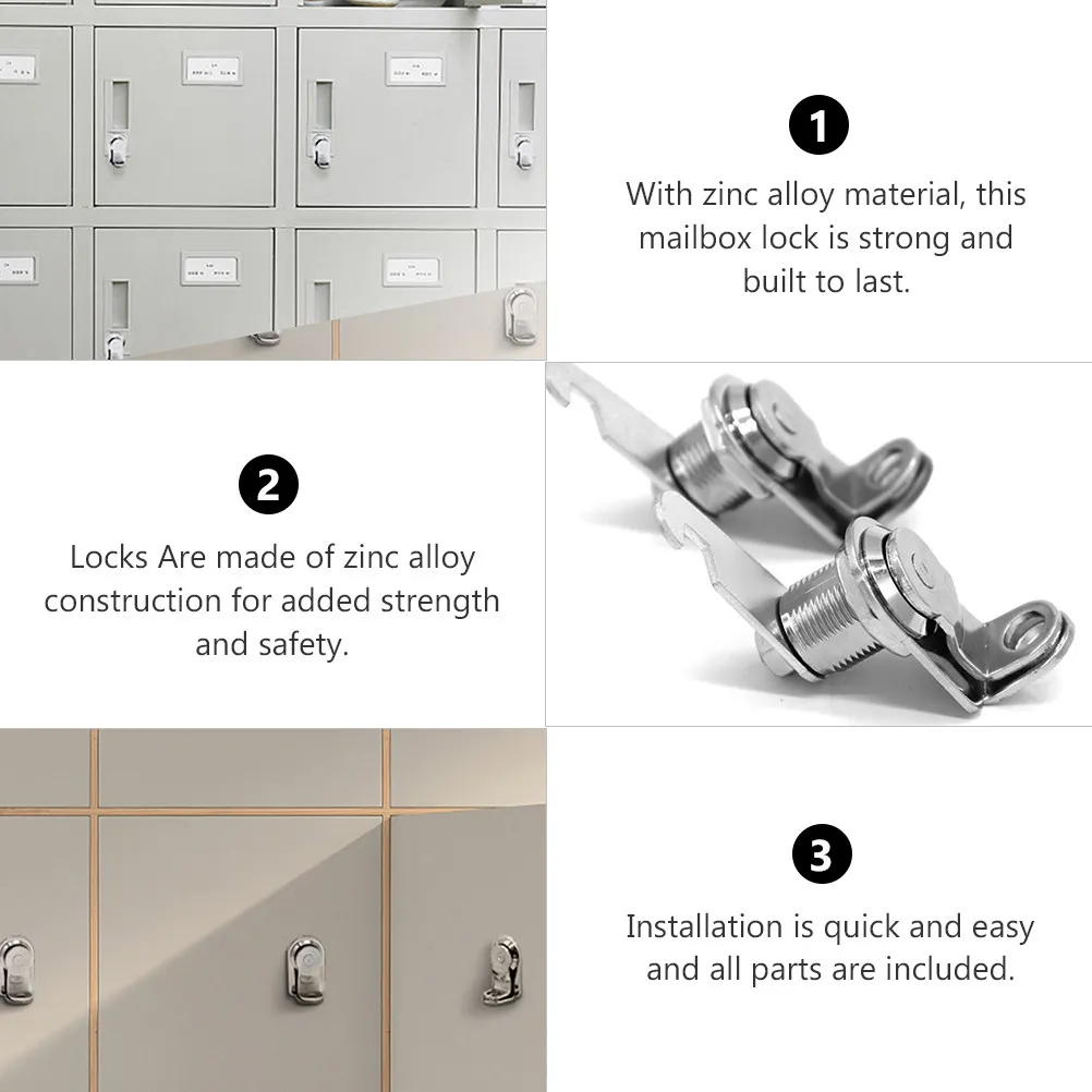 

4Pcs Sturdy Zinc Alloy Cabinet Cam Locks for Mailbox Letter Box File Cabinet Cupboard Drawer Security Lock