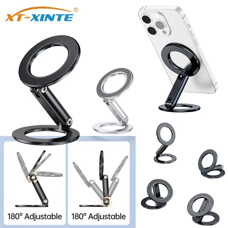 Double-Sided Magnetic Phone Stand Adjust Height 180 Degrees Rotating Desktop Phone Stand Mangetic Stand