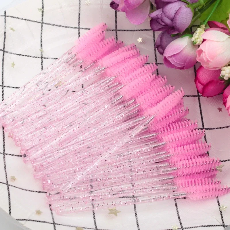 for eyelash extensions and beauty tools Crystal solid eyebrow and eyelash dual-use brush; portable colored eyelash comb