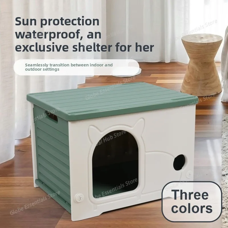 

Outdoor cat litter, universal rain and sun protection in all seasons, small indoor semi-enclosed cat and dog house