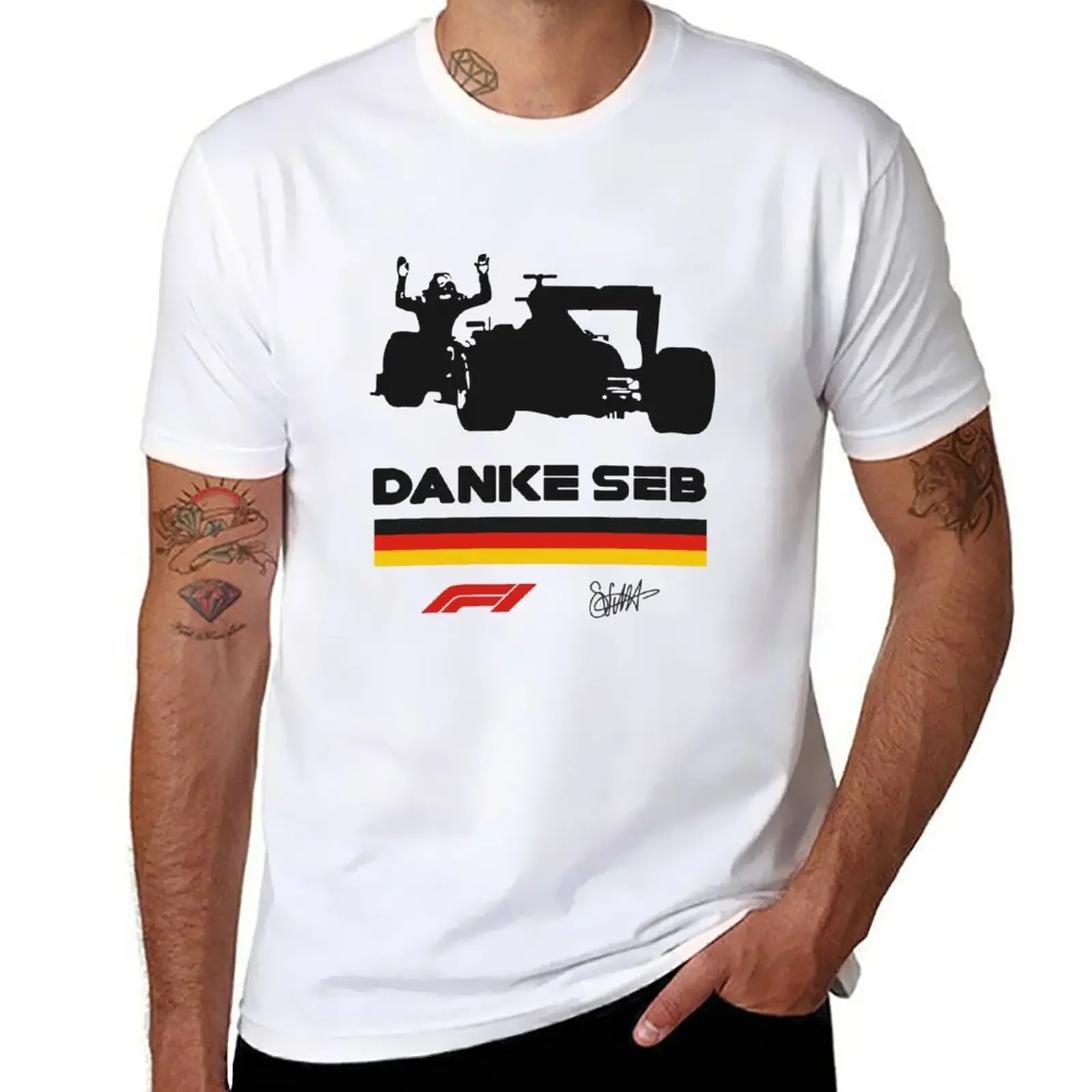 Danke Seb Sebastian Vettel T-Shirt anime clothes summer clothes plain mens t shirt