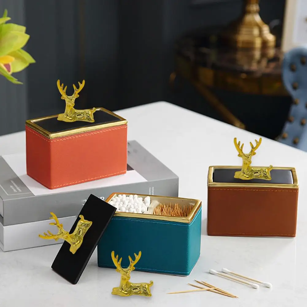 Elk Lid Top Replacement Handle Plastic Reindeer Figurine Small Animal Sculpture for Glass Pot Lids Storage Box Jewelry Box