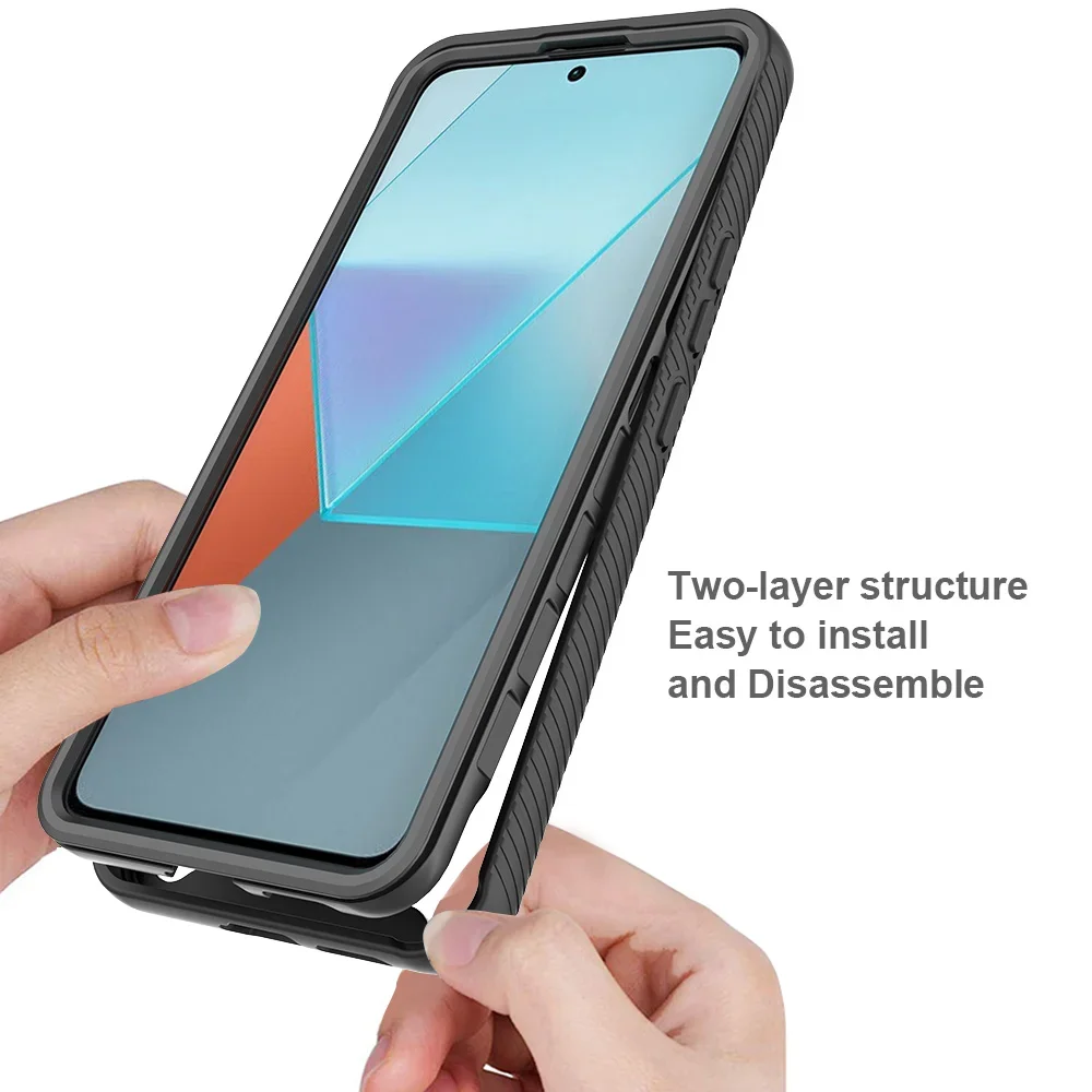 Hybrid TPU/PC Sky Case For Xiaomi RedMi Note 13 Pro 5G Funda Capa Two Layer Shockproof Crystal Clear Cover For RedMi Note 13 5G