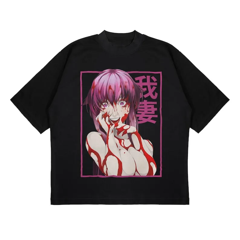 UNISEX - Mirai Nikki Anime T-Shirt, Yuno Gasai Future Diary Manga Waifu Shirt, Aesthetic Anime Short Sleeve Tee