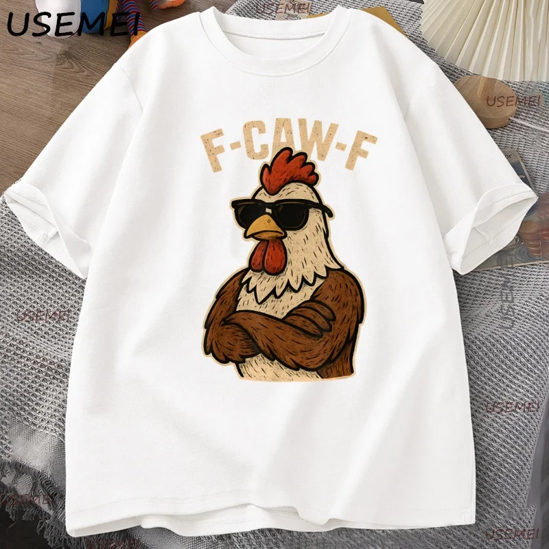 

F Caw F Rooster T Shirt Funny Bird Fcawf Chicken Graphic T Shirts Fawk Off T-Shirt F-Caw-F Rooster Women Men Tshirt Streetwear