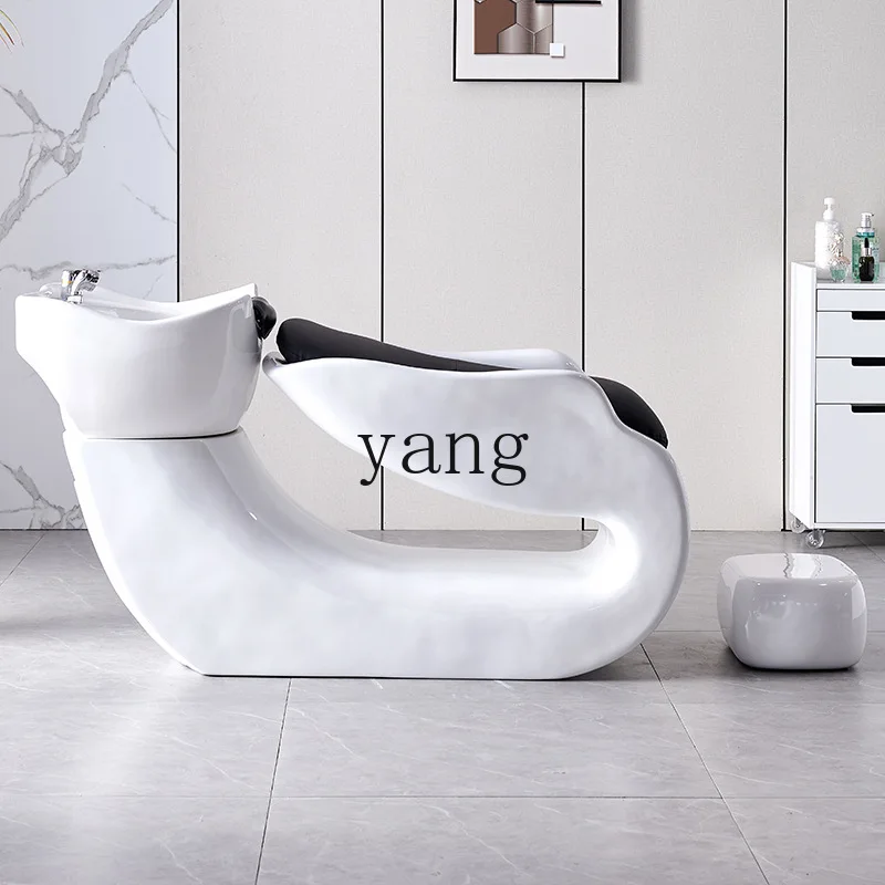 

LTT semi-reclining shampoo bed hair salon shop special flush bed barber shop ceramic basin