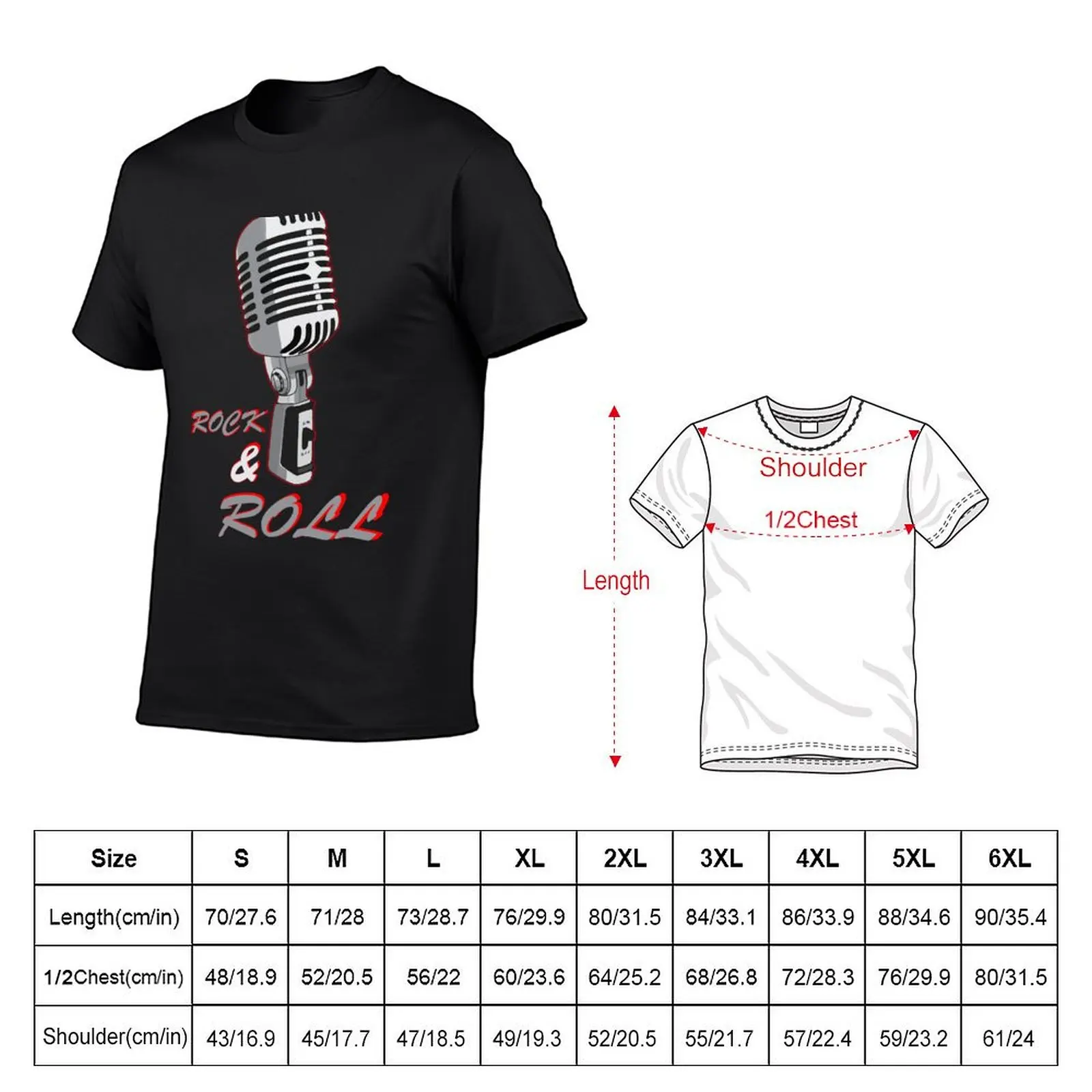 Rock and Roll, microphone T-Shirt sweat oversizeds anime figures funny t shirts for men