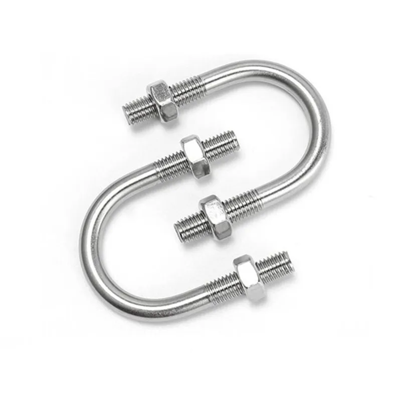 M6 M8 304 Stainless Steel U-shaped Buckle Bolt U-shaped Screw Pipe Clamp U-clip fillet U-clip with baffle nut combination