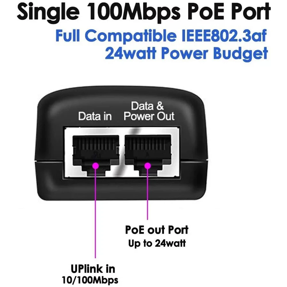 Adattatore di alimentazione POE 48V/15V/12V Ethernet TV 0.5A /2A 24W POE DC Switch adattatore di alimentazione spina ue/usa per TV IP camera telefoni IP
