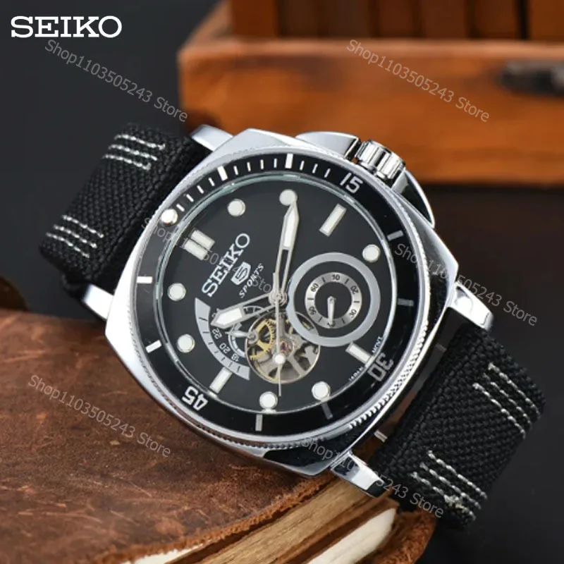 Original SEIKO 5 Mechanical Watch  Automatic Watch Men\'s Canvas with Luminous Men\'s Watch Luxury Fashion  Ladies Watches