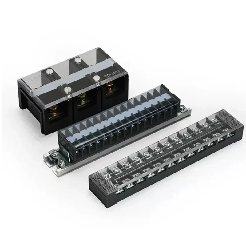 15A/25A/45A 600V Dual Row Barrier Screw Terminal Block Wire Connector TB Series 3/4/5/6/8/10/12 PIN Optional TB-1503 TB-2503