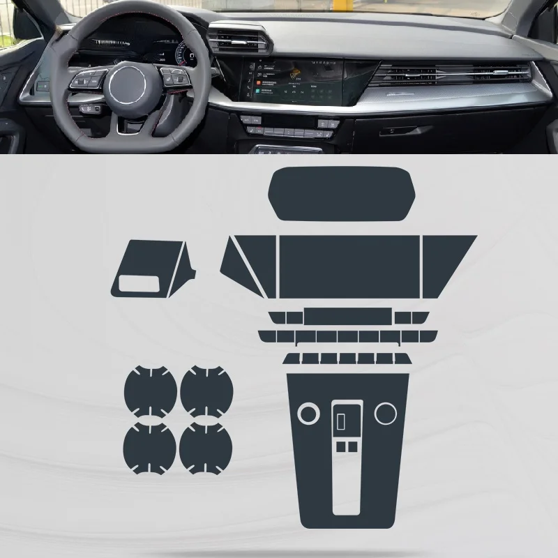 Car Interior Center Console Transparent TPU Protective Film Anti-scratch Repair Sticker Accessories Refit For Audi A3 8Y 2021-22