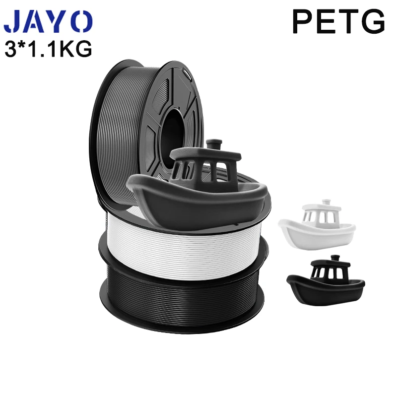 JAYO PETG 3D Printer Filament 3Rolls petg no bubbles smooth multiple colors 3D Filament Fit For FDM Printers 1.1KG
