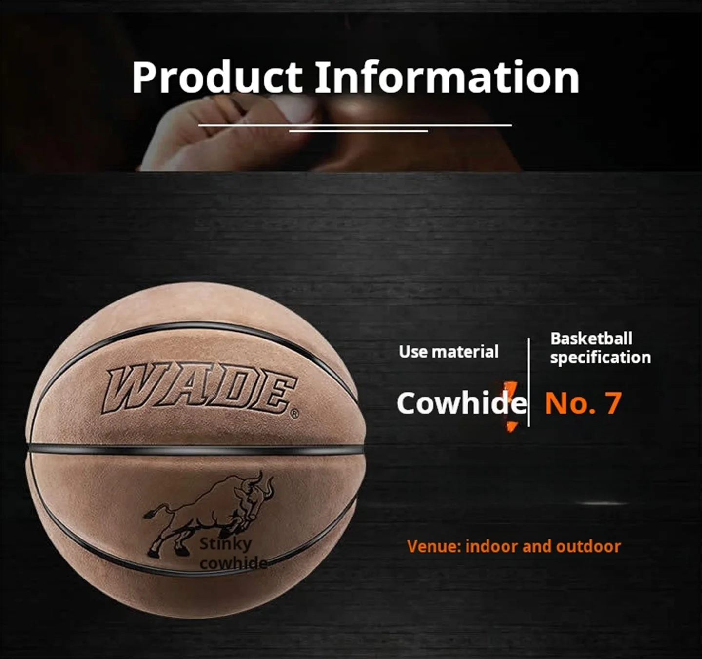 جلد البقر الأصلي كرة السلة جلد طبيعي الكبار حجم 7 امتصاص الرطوبة عدم الانزلاق يشعر لعبة هدية داخلي وخارجي