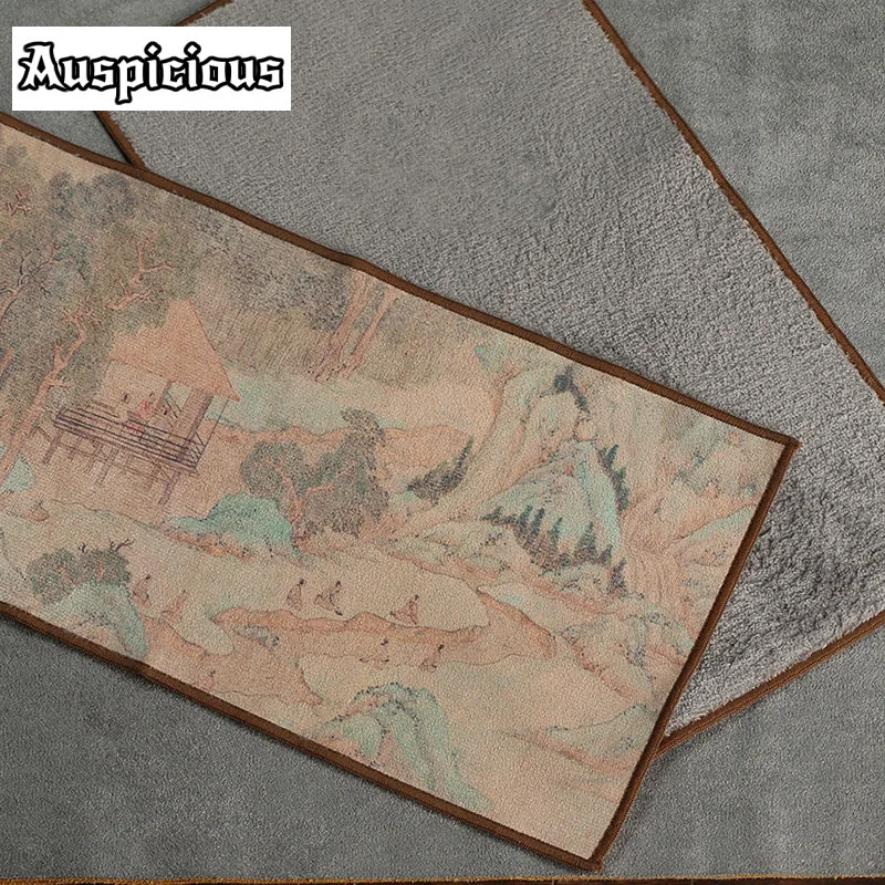 Suede Tea Towel Household Zen Tea Table Tea Cloth High-Grade Absorbent Clay Tea Mat Kung Fu Tea Napkin Tea Accessories