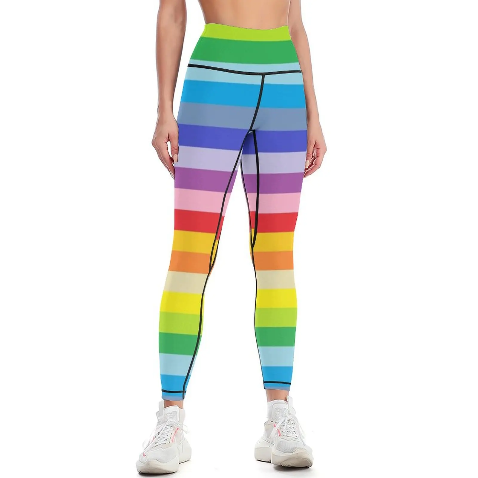 

A Broader Spectrum Rainbow Stripes Leggings legging gym sport set Sweatpants sport pants Womens Leggings