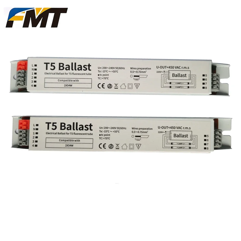 2pcs T5 2X54W 54W 220V-240V 50/60HZ High Power Neon Lamp Fluorescent Lamp Instant Start Electronic Ballast