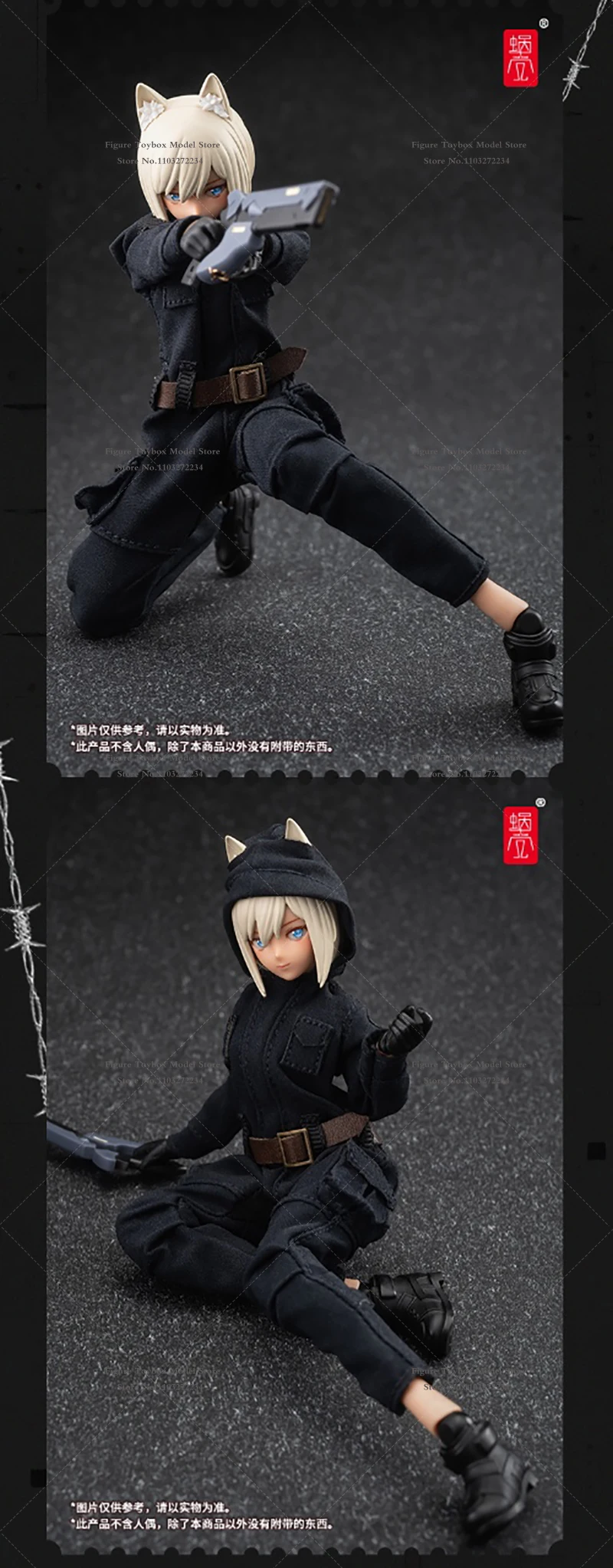 Hasuki 1/12 terno móvel menina preto limitação terno de treinamento roupas vestido brinquedos acessório para 6 polegadas figura ação decoração