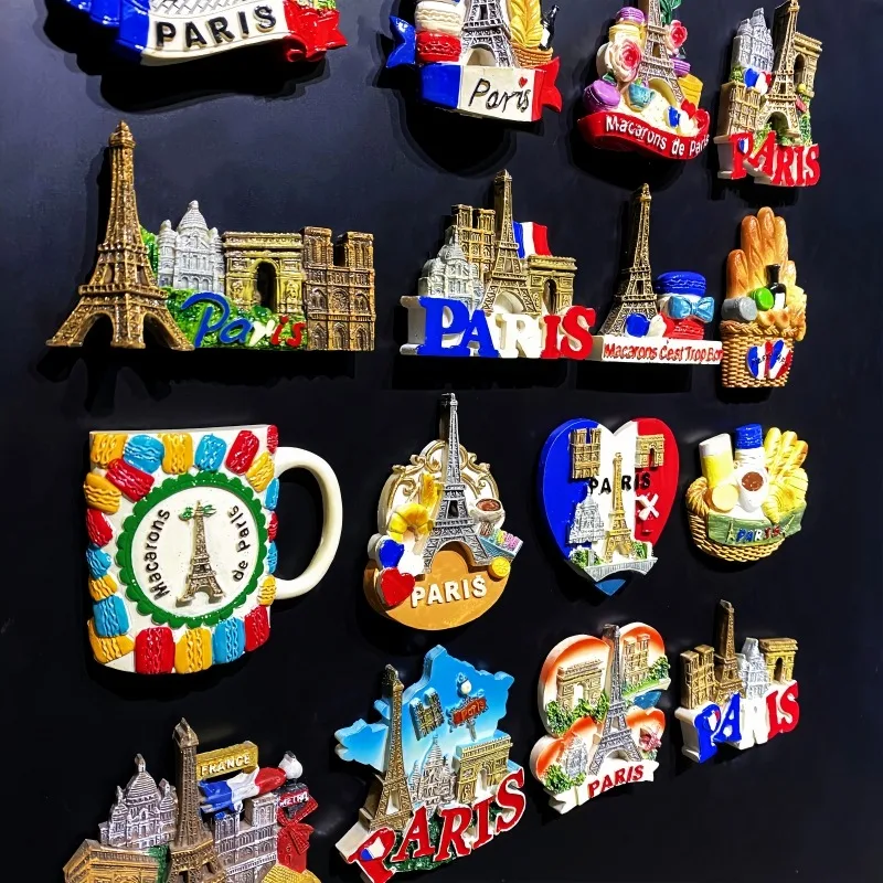 Paris France 3D Fridge Magnets Ornament Souvenir Resin Refrigerator Magnets Sticker Collection Handicraft Gift Home Decoration