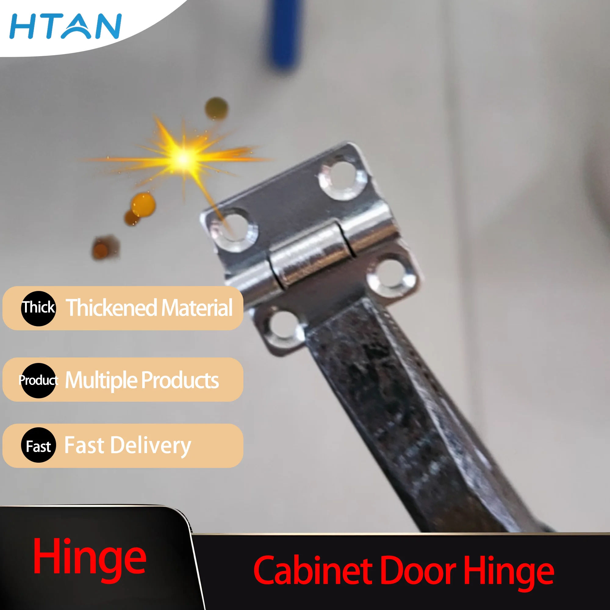 

304 Stainless Steel Damping Hinge for Cabinet Door with Buffer Small Torque Positioning Device - Hardware Accessory