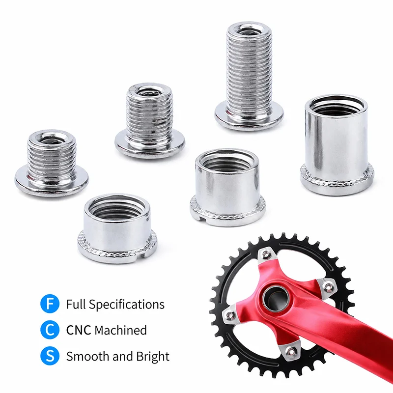 

M8 Bicycle Chainring Bolts CNC Metal Crankset Screws Nuts Set for MTB Road Bike Chainwheel Repair Parts
