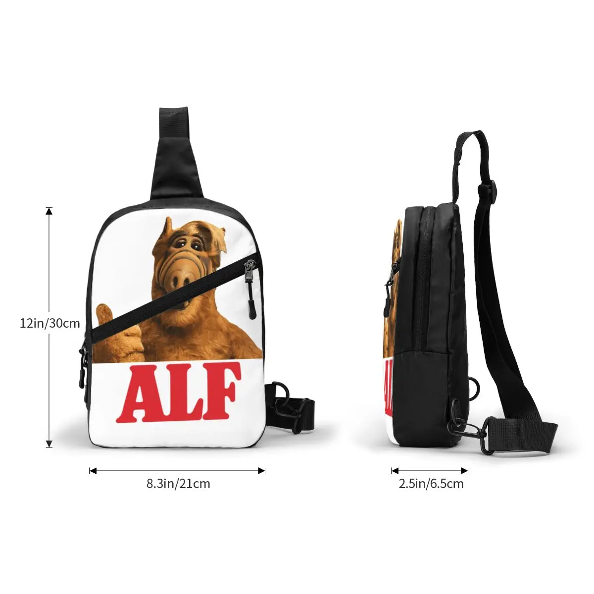 Cool Alf Thumbs Up Crossbody Sling Backpack Men Alien Life Form Sci Fi Tv Show Shoulder Chest Bag for Camping Biking