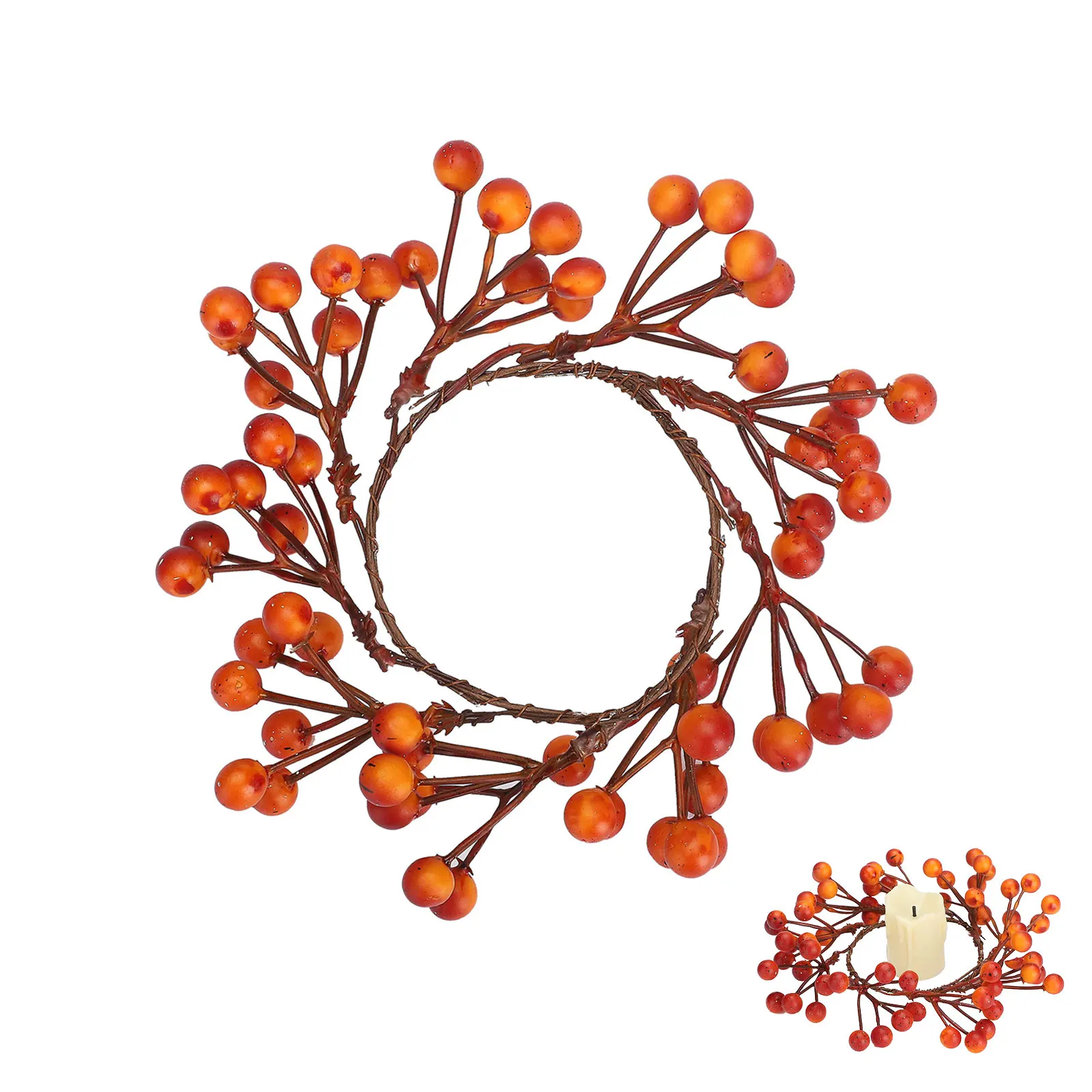 Artificial Halloween Wreath Candle Decor Orange Creative Xmas Ornaments Home Festival Party Supplies