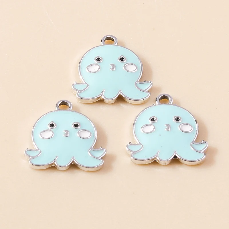 Leslie 10 Stück Cartoon Octopus Charms für Ohrringe Armband Halskette Tintenfisch Anhänger DIY handgemachte Schmuckherstellung Zubehör – Detail 15
