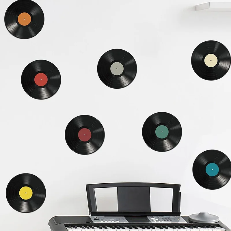 Classic music record bedroom living room porch dormitory home decoration wall sticker self-adhesive