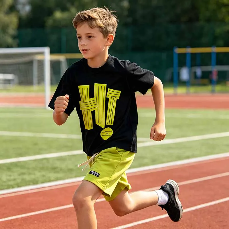

Boys Clothing Set Children Summer Short-Sleeve Tops + Capri Pants 2Pc Sportswear Sets Kids Alphabet Print Fashionable Outfits