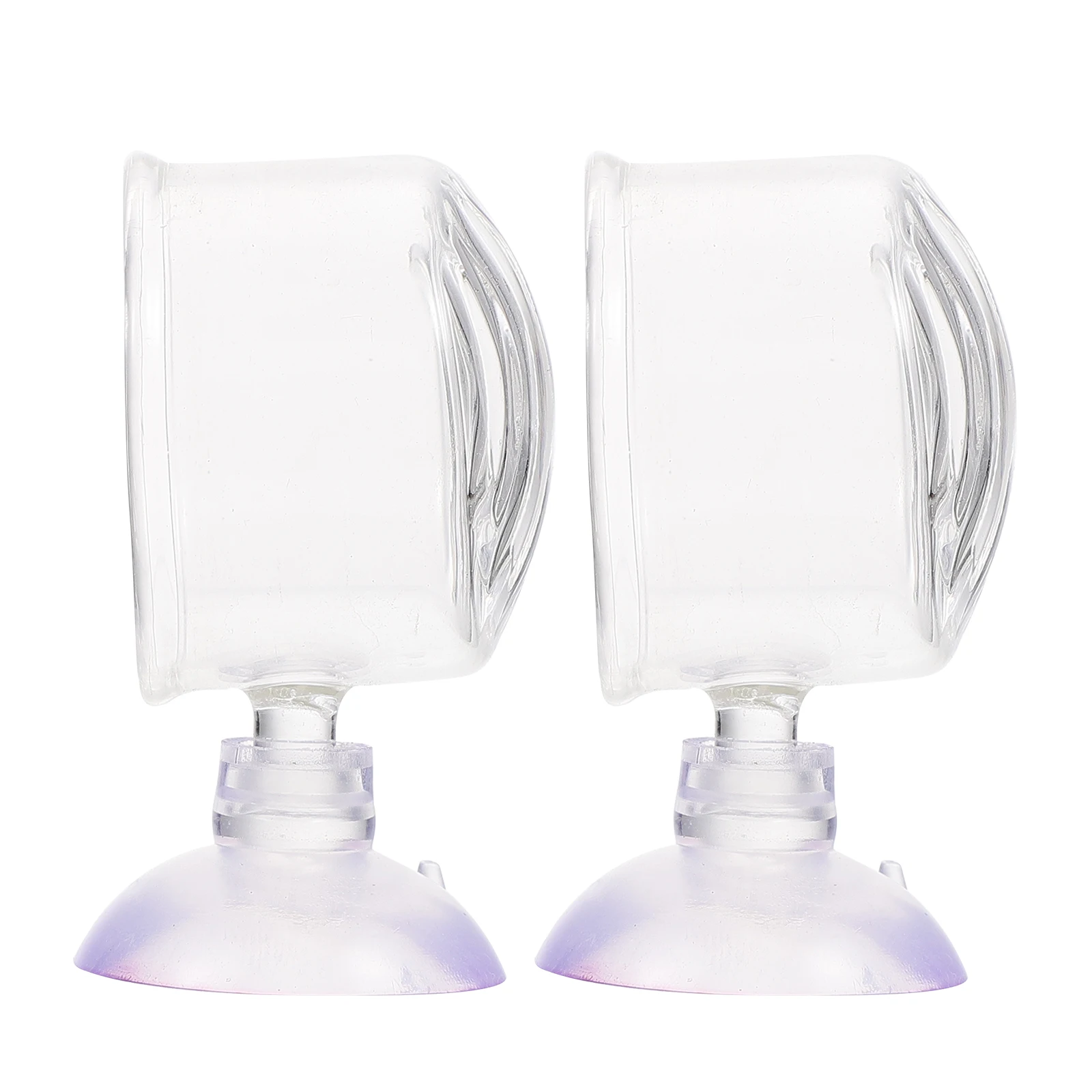 

2Pcs Red Worm Fish Feeder Glass Aquarium Food Holder Smooth Feeding Cups Fish Tank Supply Healthy Feeding Tool