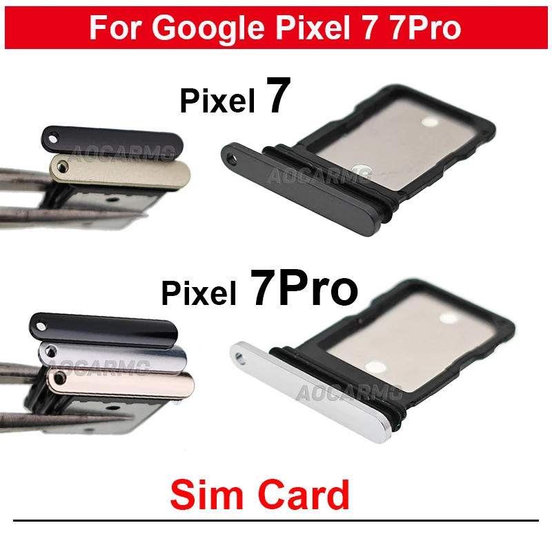 For Google Pixel 7 Pro 7Pro SIM Card Socket Slot Sim Tray Holder Black Obsidian White Lemongrass Yellow Repair Replacement Parts