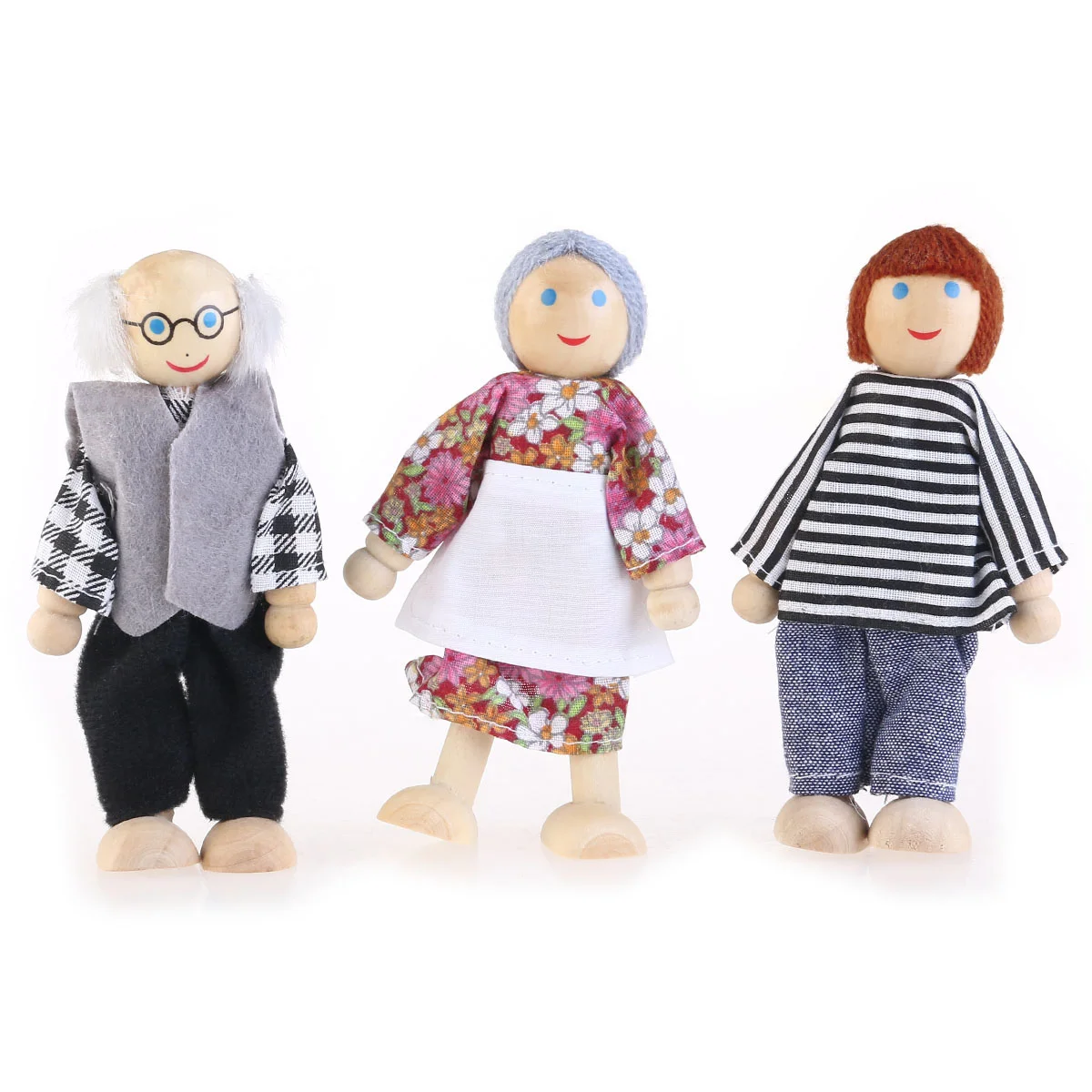 6 Pcs Toddler Toys Dolls Props Puppets Family Japanese and Korean Parent-child Grandpa Grandma